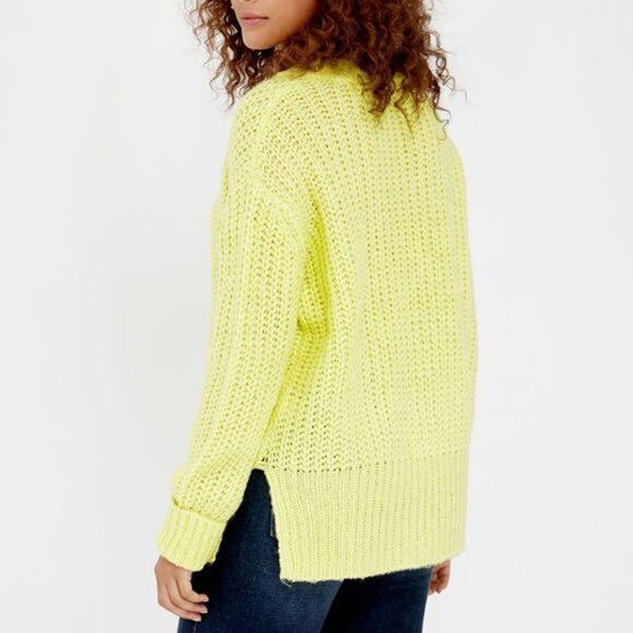 RD Cloth. Relaxed Boxy Cozy Oversized Candy Coated Lime Green Sweater Tunic M - Picture 1 of 16